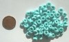 100 3x7mm Rough Cut Chalk Light Green Spacers